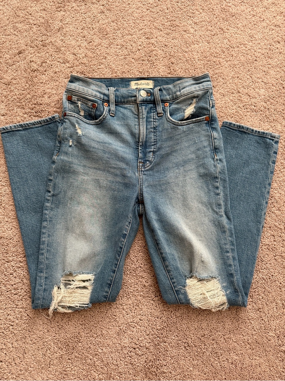 Madewell The Perfect Vintage Jean Distressed High Rise Tapered Straight